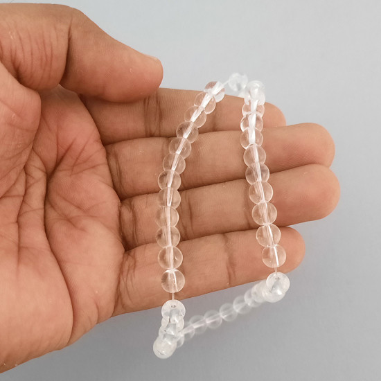 Glass Beads 6mm Round - Clear - 1 String