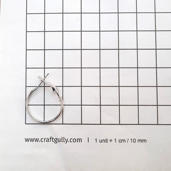 Earring Hoops #2 - 20mm Silver Finish - 5 Pairs