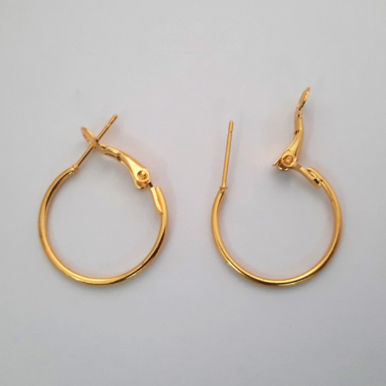 Earring Hoops #3 - 20mm Golden Finish - 5 Pairs