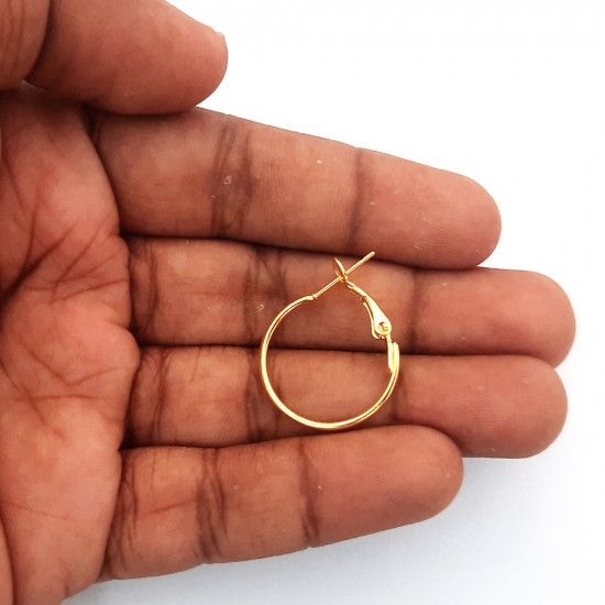 Earring Hoops #3 - 20mm Golden Finish - 5 Pairs