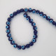 Glass Beads 8mm Evil Eye Round - Dark Blue & Blue - 1 String