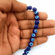 Glass Beads 8mm Evil Eye Round - Dark Blue & Blue - 1 String