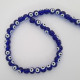 Glass Beads 8mm Evil Eye Round - Dark Blue & White - 1 String