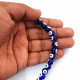 Glass Beads 8mm Evil Eye Round - Dark Blue & White - 1 String