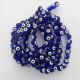 Glass Beads 8mm Evil Eye Round - Dark Blue & White - 1 String