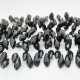 Glass Beads 13mm Rice / Rizo Drop Faceted - Black - 1 String