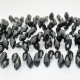 Glass Beads 13mm Rice / Rizo Drop Faceted - Black - 1 String / 45 Beads