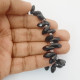 Glass Beads 13mm Rice / Rizo Drop Faceted - Black - 1 String / 45 Beads