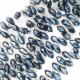 Glass Beads 13mm Rice / Rizo Drop Faceted - Grey - 1 String / 45 Beads