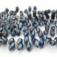 Glass Beads 13mm Rice / Rizo Drop Faceted - Grey - 1 String / 45 Beads