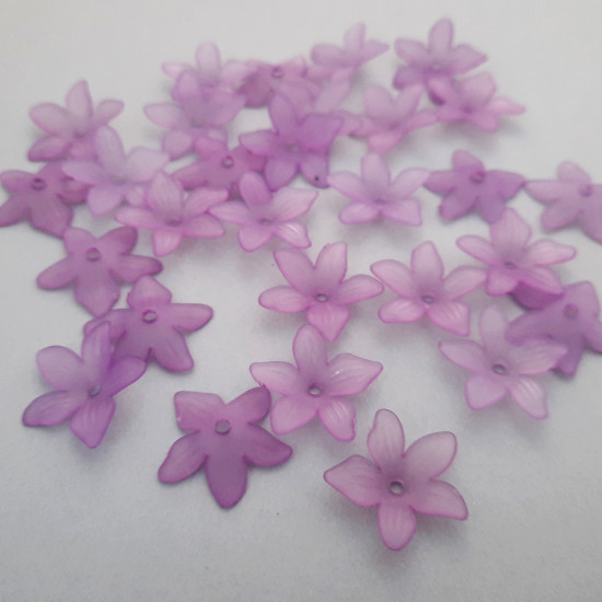 Acrylic Beads 17mm Flower #19 - Lilac - 100 Beads