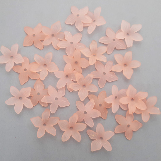 Acrylic Beads 17mm Flower #20 - Salmon Pink - 100 Beads