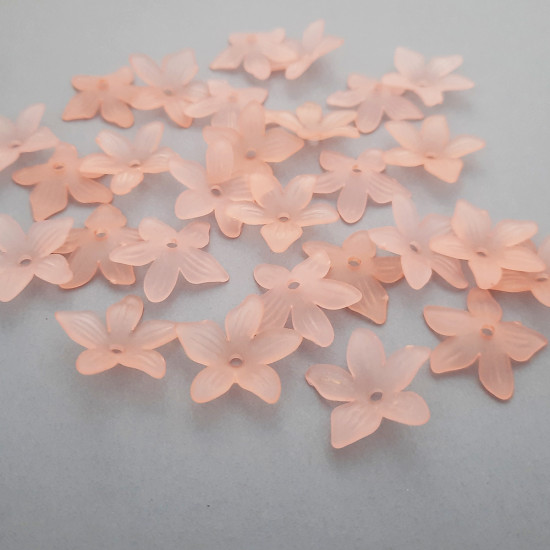Acrylic Beads 17mm Flower #20 - Salmon Pink - 100 Beads