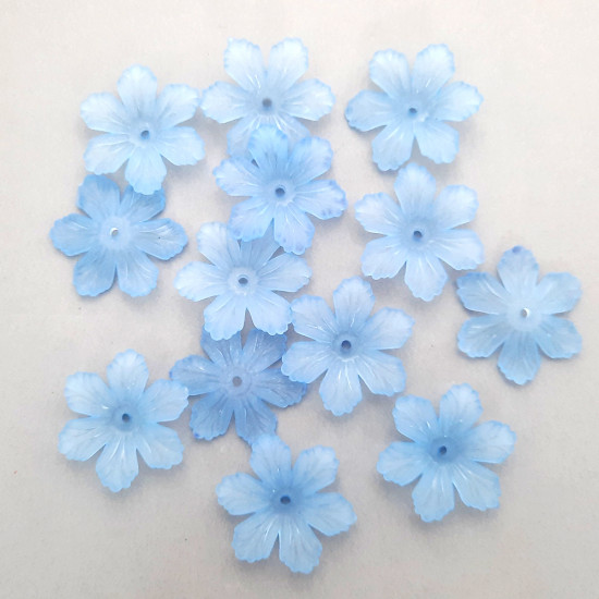 Acrylic Beads 24mm Flower #22 - Sky Blue - 30 Beads