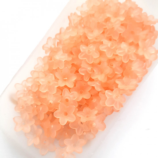 Acrylic Beads 10mm Flower #26 - Peach - 20 gms