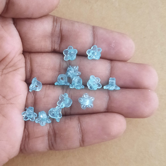 Acrylic Charms 7mm - Flower #1 Turquoise - 10 gms