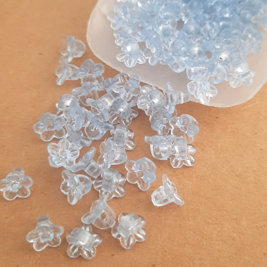 Acrylic Charms 7mm - Flower #2 Light Blue - 10 gms