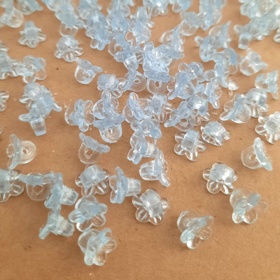 Acrylic Charms 7mm - Flower #2 Light Blue - 10 gms