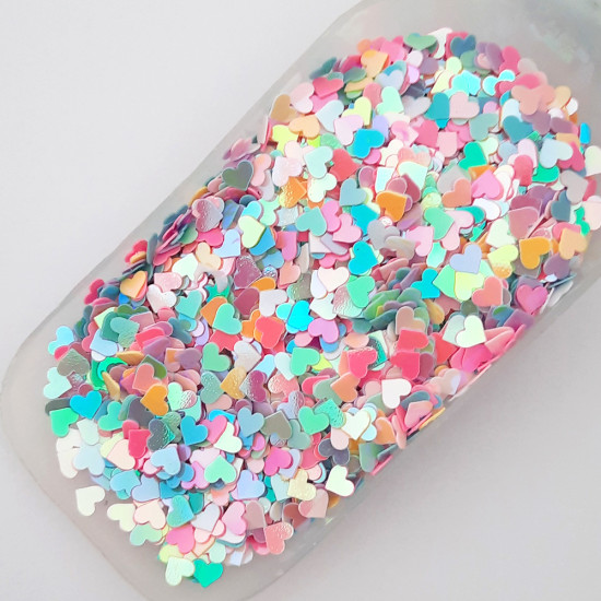 Sequins 5mm - Heart #14 - Assorted - 20gms