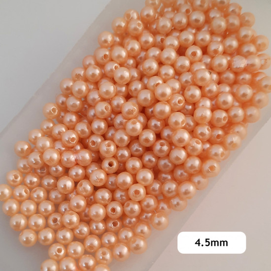 Acrylic Beads 4.5mm Pearl Finish - Champagne - 20gms