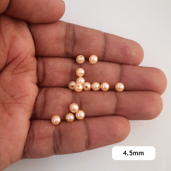 Acrylic Beads 4.5mm Pearl Finish - Champagne - 20gms