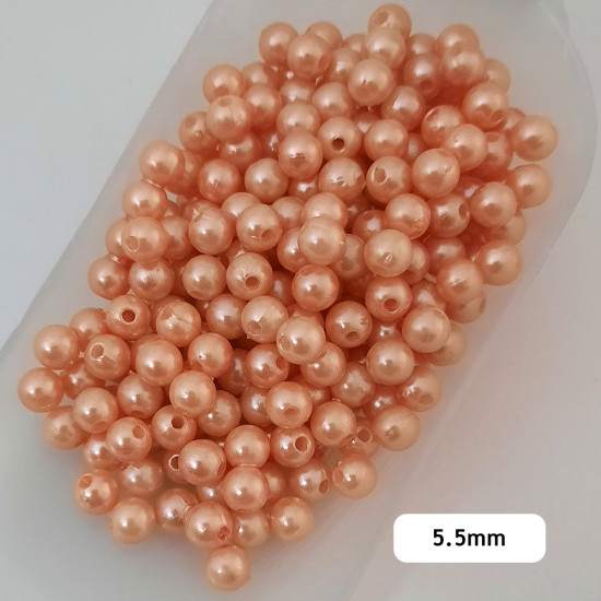 Acrylic Beads 5.5mm Pearl Finish - Dark Peach - 20gms
