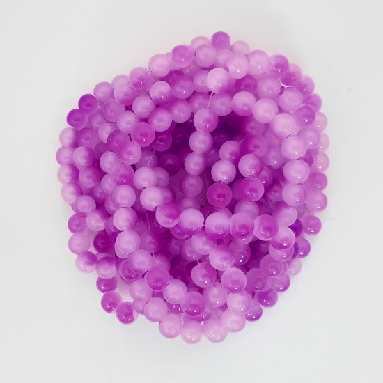 Glass Beads 8mm Round - Pastel Dual Purple - 1 String / 100 Beads