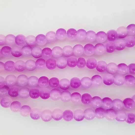 Glass Beads 8mm Round - Pastel Dual Purple - 1 String / 100 Beads