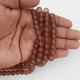 Glass Beads 8mm Round - Matte Brown Frosted - 1 String / 100 beads