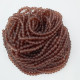 Glass Beads 8mm Round - Matte Brown Frosted - 1 String / 100 beads