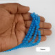 Glass Beads 6mm Round - T. Blue - 1 String / 140 Beads