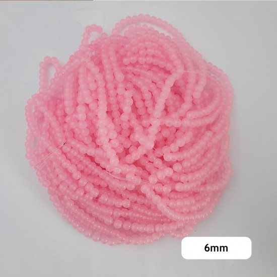 Glass Beads 6mm Round - Pastel Baby Pink - 1 String / 140 Beads