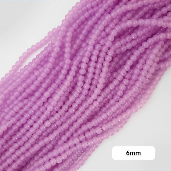 Glass Beads 6mm Round - Pastel Lavender - 1 String / 140 Beads