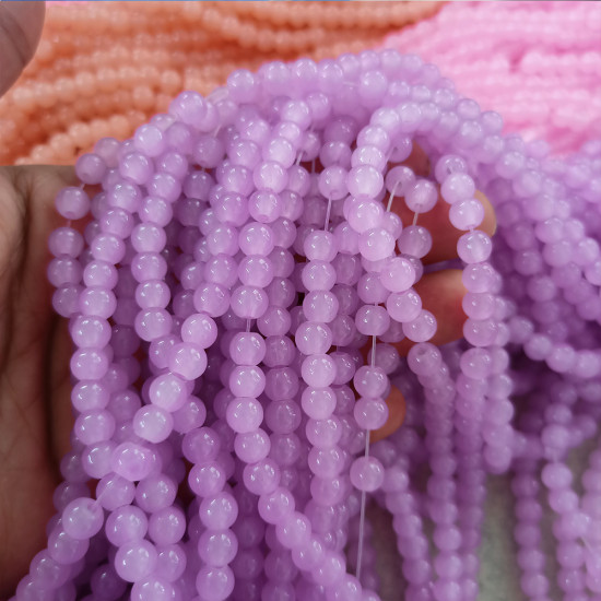 Glass Beads 6mm Round - Pastel Lavender - 1 String / 140 Beads