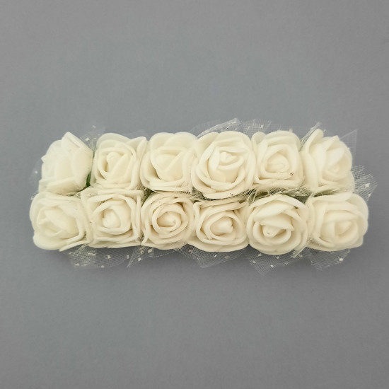Foam Flowers - Rose 20mm - Ivory - Pack of 12