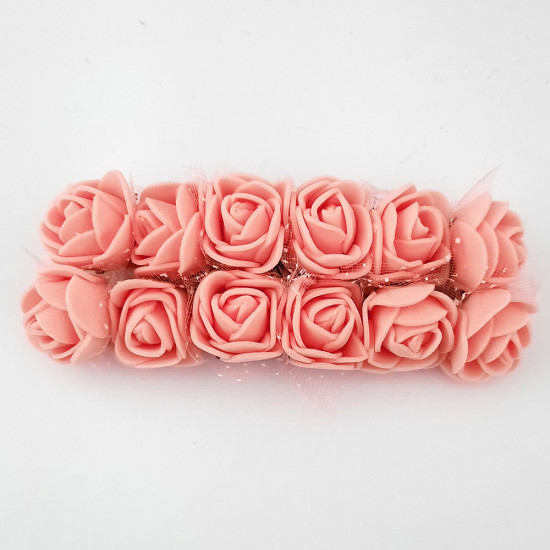 Foam Flowers - Rose 20mm - Pastel Pink - Pack of 12