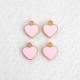 Enamel Charms 12mm - Heart #4 - Baby Pink - 4 Charms