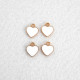 Enamel Charms 12mm - Heart #5 - White - 4 Charms