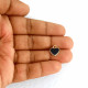 Enamel Charms 12mm - Heart #7 - Black - 4 Charms