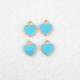 Enamel Charms 12mm - Heart #8 - Light Blue - 4 Charms