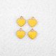 Enamel Charms 12mm - Heart #9 - Yellow - 4 Charms