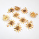 Metal Charms 22mm Flower #26 - Golden - 10 Charms