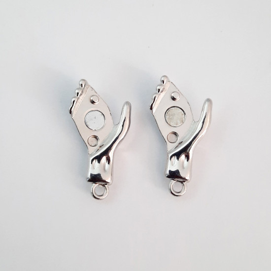 Magnetic Clasps #7 Hand Hold - Silver Finish - 1 Set