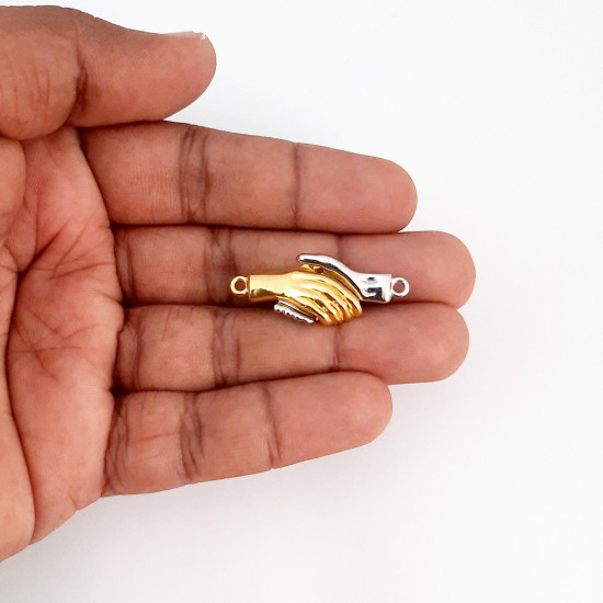 Magnetic Clasps #8 Hand Hold - Golden & Silver Finish - 1 Set