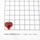 Metal Charms 17mm Heart #13 - Golden & Red Glitter - 2 Charms