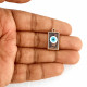 Resin Charms 20mm Rectangle - Evil Eye - Black - 2 Charms