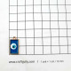 Resin Charms 20mm Rectangle - Evil Eye - Blue - 2 Charms