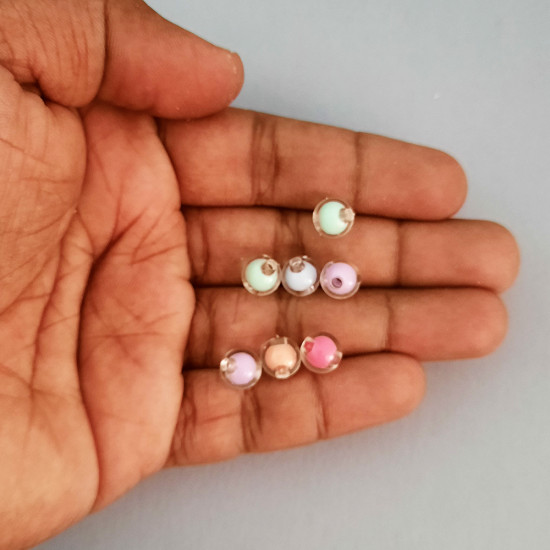 Acrylic Beads 8mm Round - Bead In Bead Assorted - 74 Beads