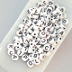Acrylic Beads 7mm Alphabet Disc - White & Black - 140 Beads