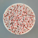 Acrylic Beads 7mm Cube Heart - White & Red - 75 Beads